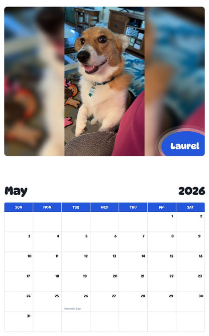2026 - 2027 Laurel - Pawidols Pet Calendar