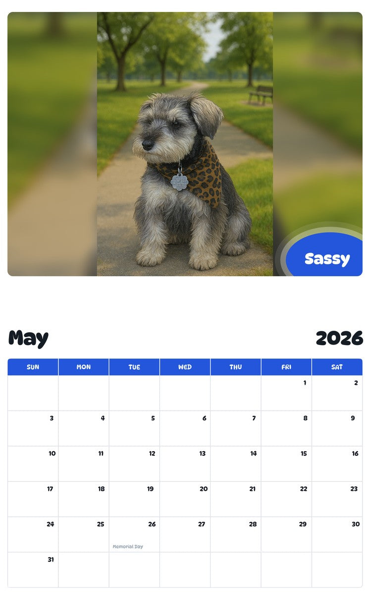 2026 - 2027 Sassy - Pawidols Pet Calendar