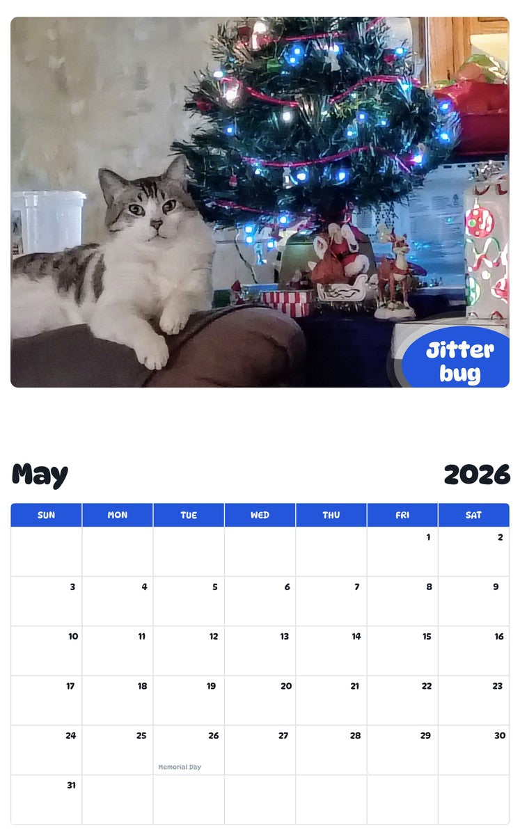 2026 - 2027 Jitter bug - Pawidols Pet Calendar