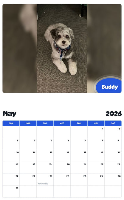 2026 - 2027 Buddy - Pawidols Pet Calendar