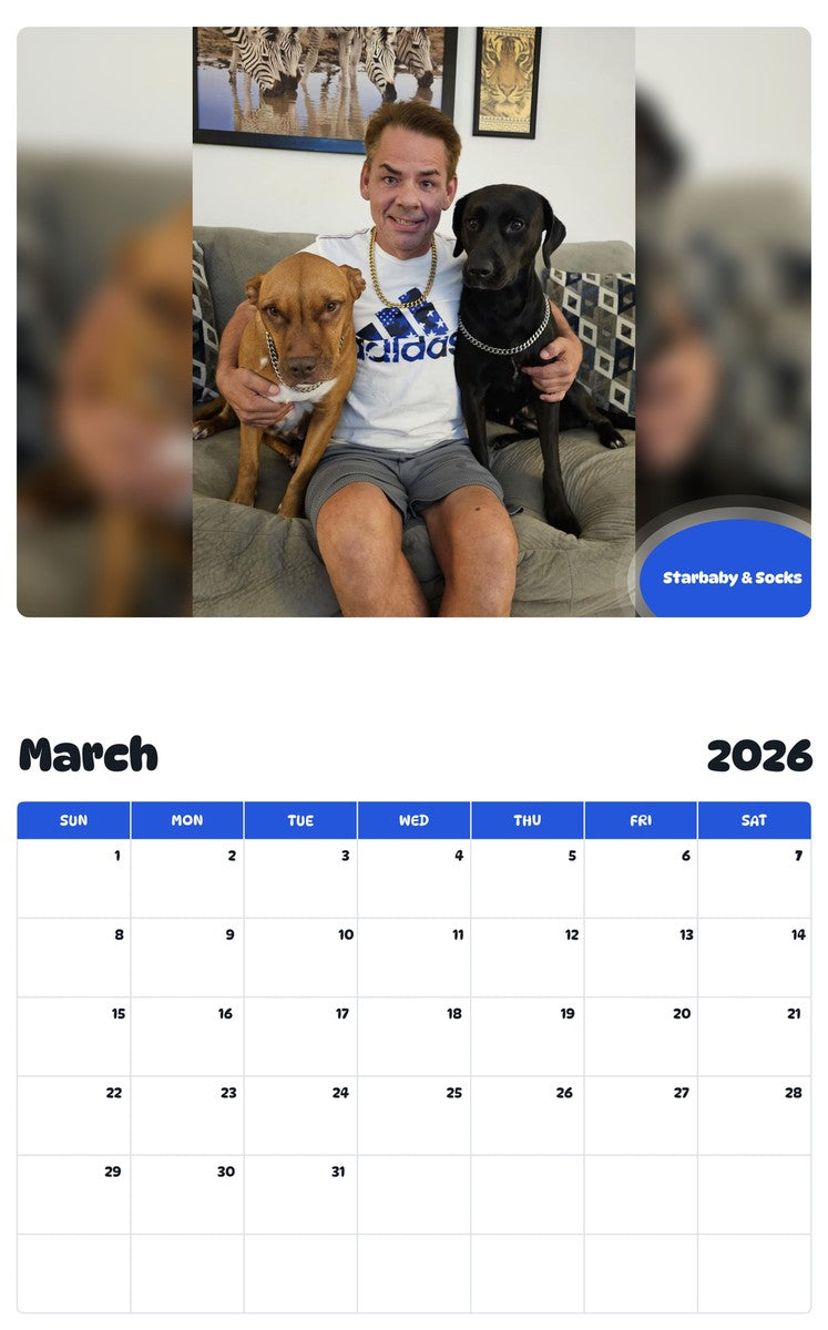 November 2025 - October 2026 Starbaby & Socks - Pawidols Pet Calendar