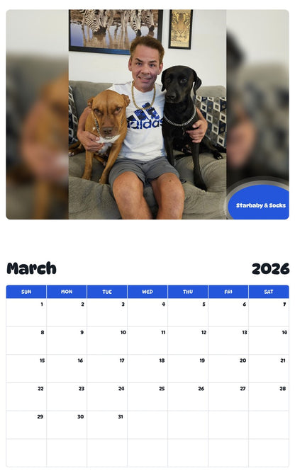 November 2025 - October 2026 Starbaby & Socks - Pawidols Pet Calendar