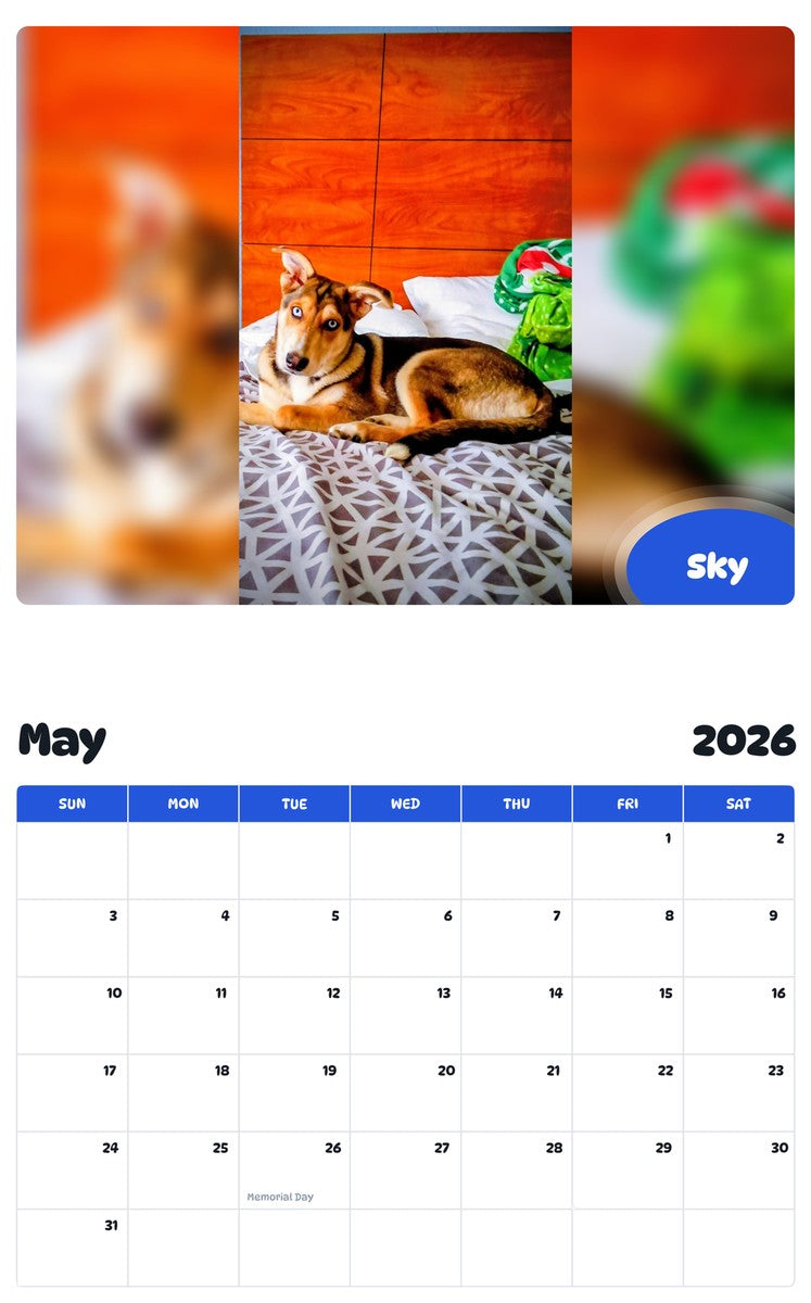 2026 - 2027 Sky - Pawidols Pet Calendar