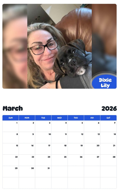 November 2025 - October 2026 Dixie Lily - Pawidols Pet Calendar
