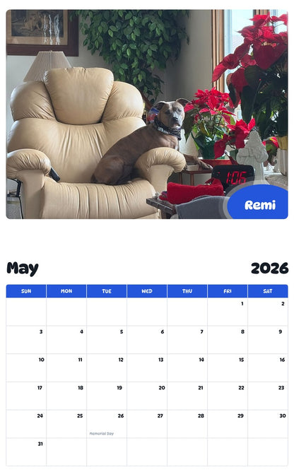 2026 - 2027 Remi - Pawidols Pet Calendar