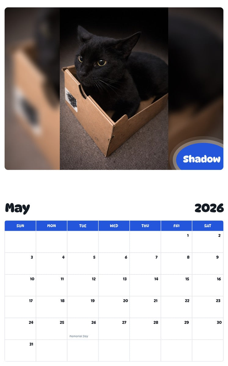 2026 - 2027 Shadow - Pawidols Pet Calendar
