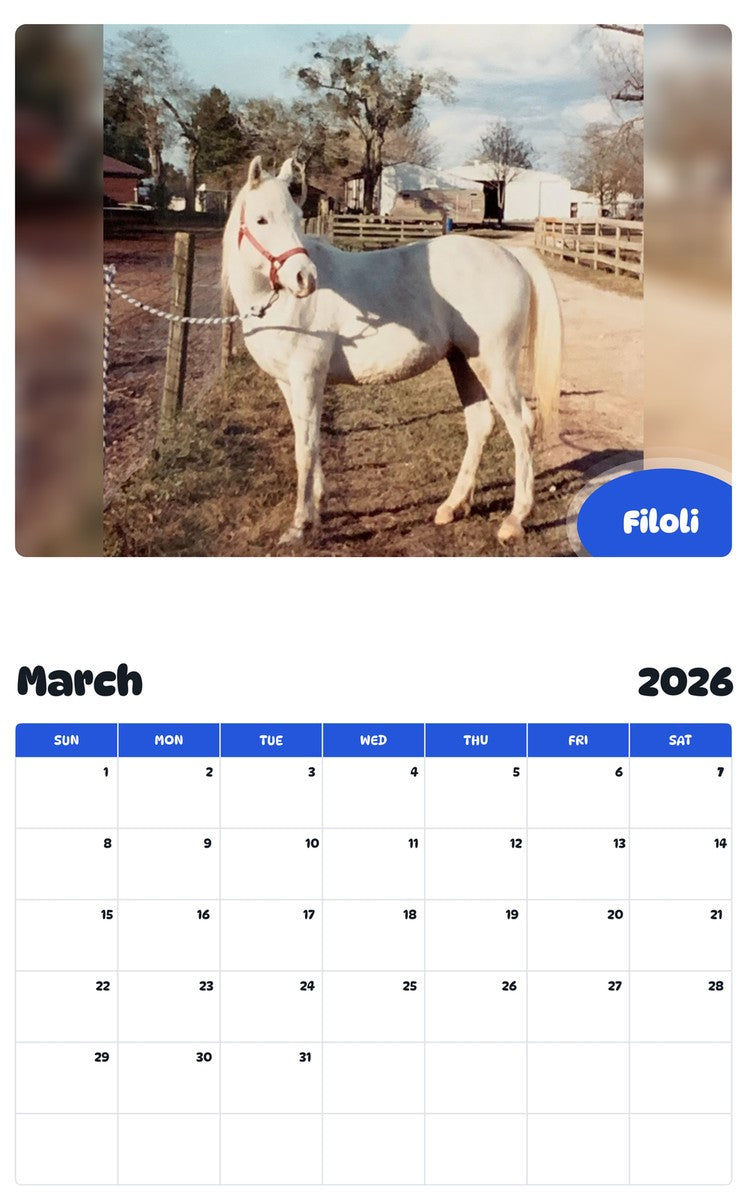 November 2025 - October 2026 Filoli - Pawidols Pet Calendar