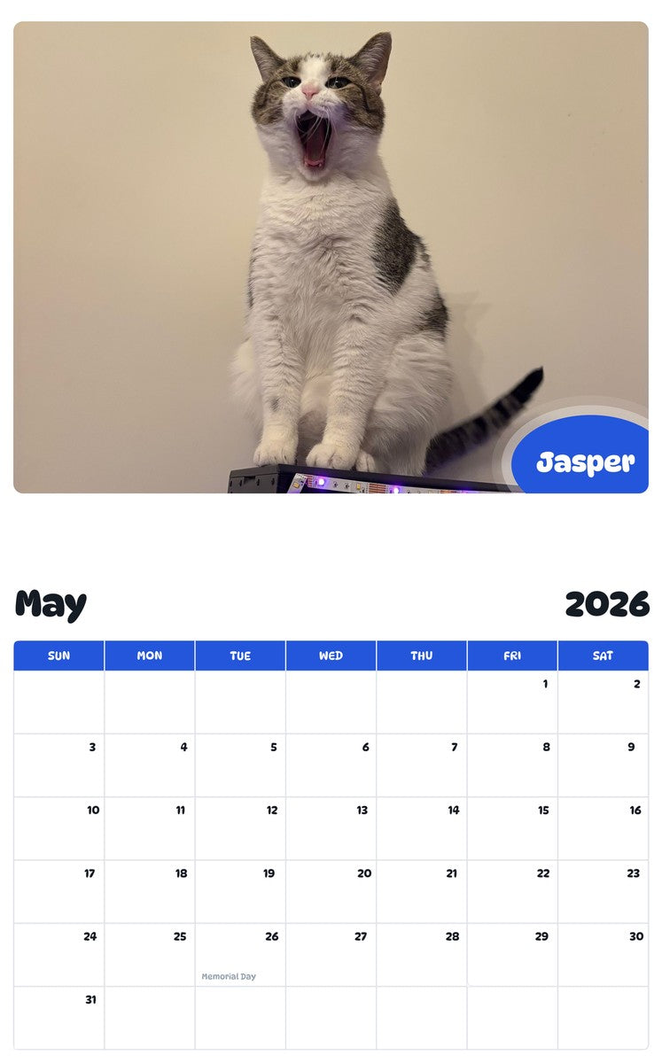 2026 - 2027 Jasper - Pawidols Pet Calendar