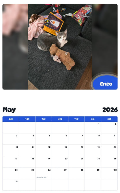 2026 - 2027 Enzo - Pawidols Pet Calendar