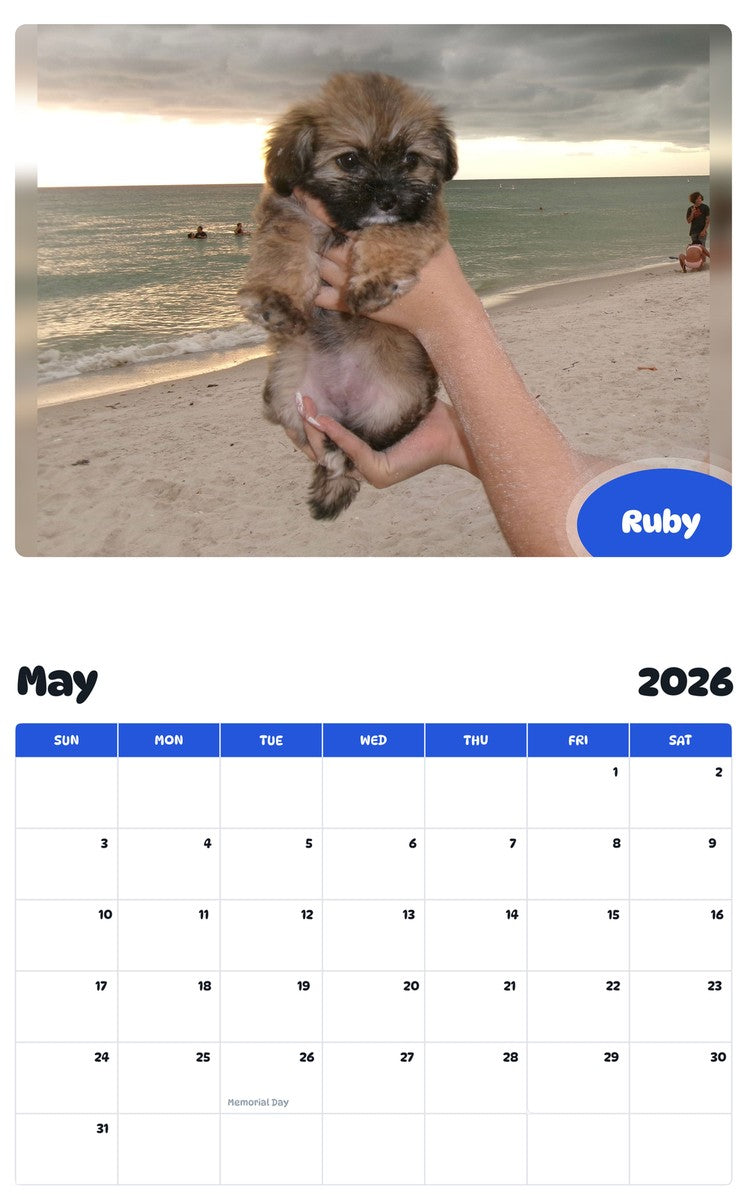 2026 - 2027 Ruby - Pawidols Pet Calendar