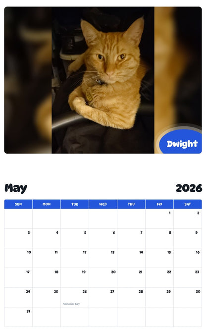 2026 - 2027 Dwight - Pawidols Pet Calendar