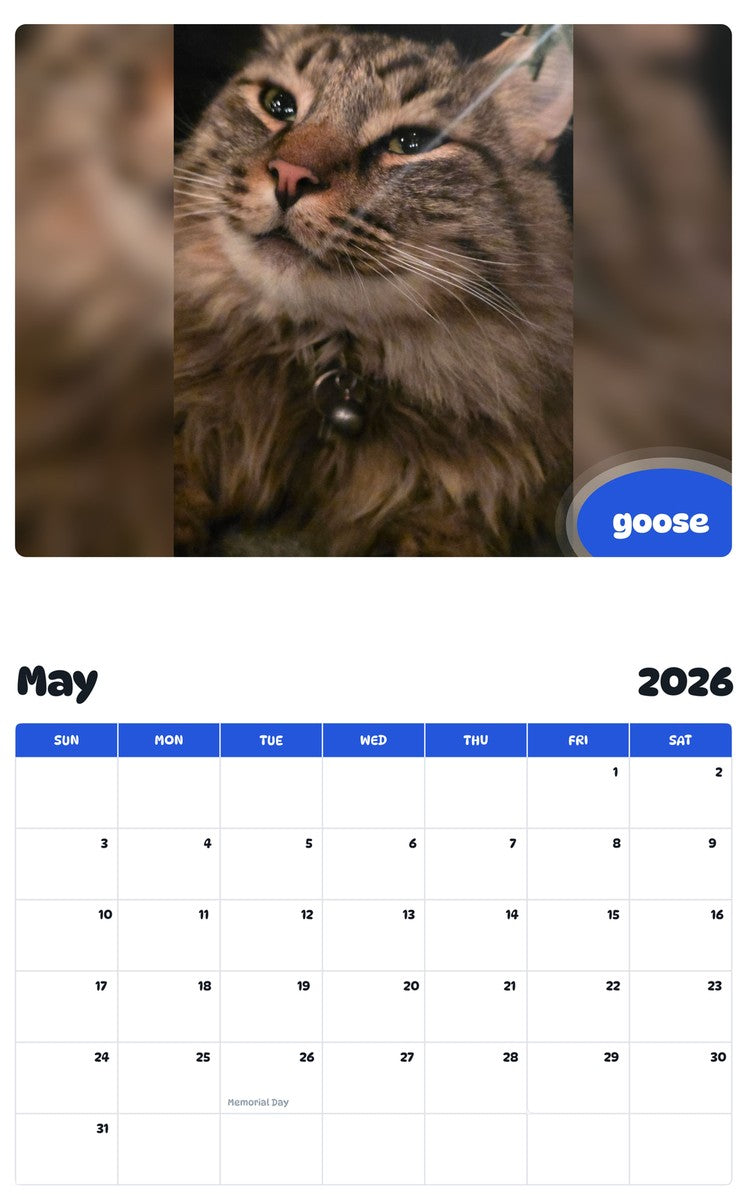 2026 - 2027 goose - Pawidols Pet Calendar