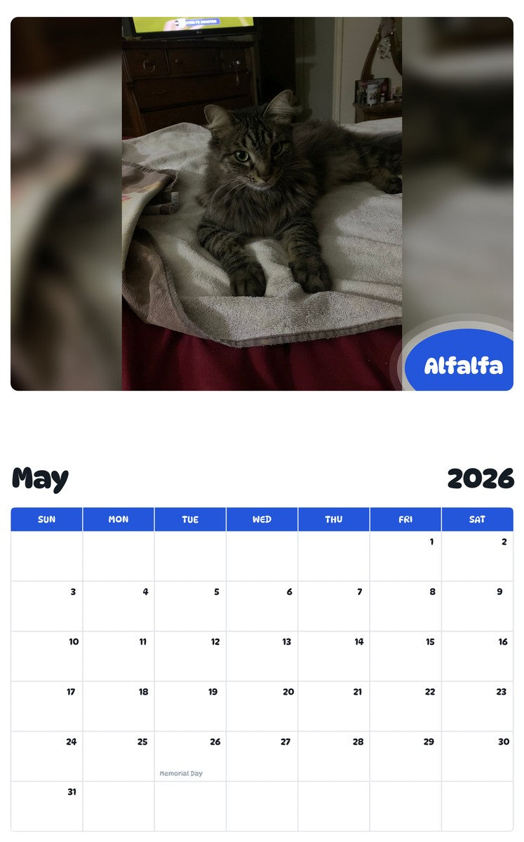 2026 - 2027 Alfalfa - Pawidols Pet Calendar