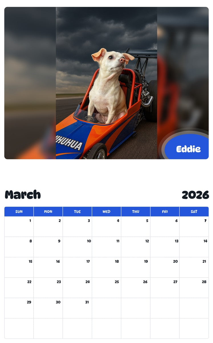 November 2025 - October 2026 Eddie - Pawidols Pet Calendar