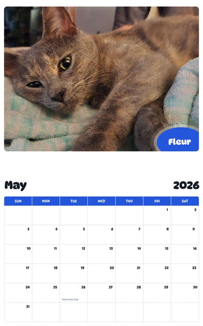 2026 - 2027 Fleur - Pawidols Pet Calendar