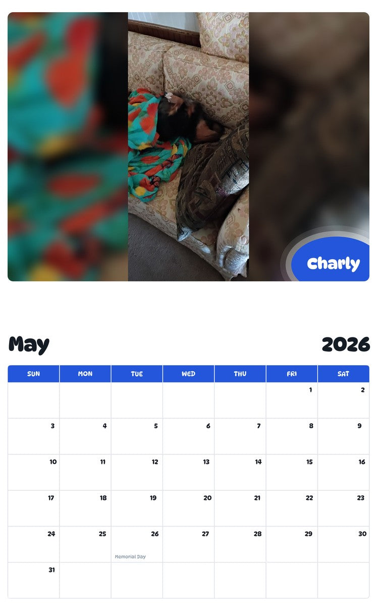 2026 - 2027 Charly - Pawidols Pet Calendar
