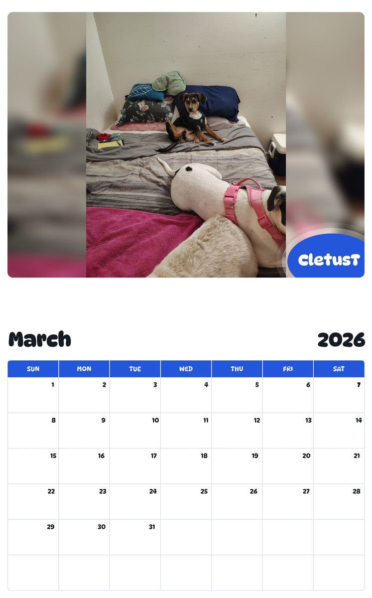 November 2025 - October 2026 CletusT - Pawidols Pet Calendar