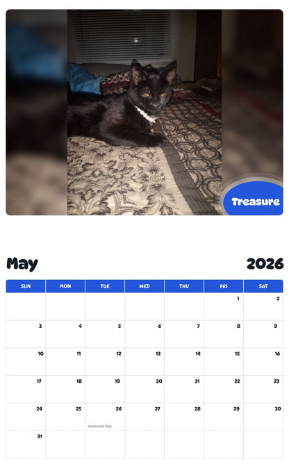 2026 - 2027 Treasure - Pawidols Pet Calendar