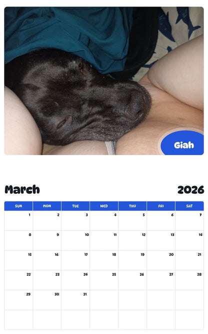 November 2025 - October 2026 Giah - Pawidols Pet Calendar