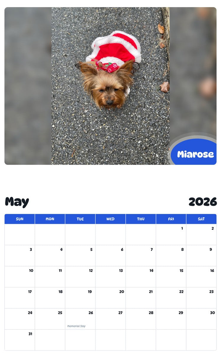 2026 - 2027 Miarose - Pawidols Pet Calendar