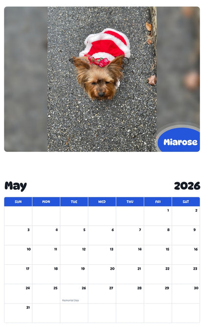 2026 - 2027 Miarose - Pawidols Pet Calendar