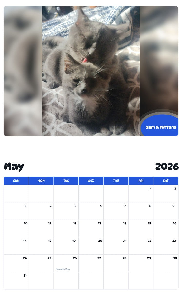 2026 - 2027 Sam & Mittons - Pawidols Pet Calendar