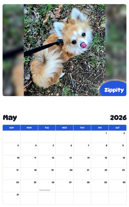 2026 - 2027 Zippity - Pawidols Pet Calendar