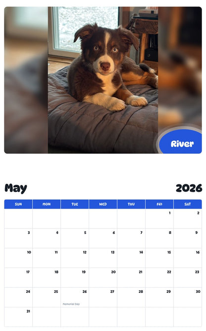 2026 - 2027 River - Pawidols Pet Calendar