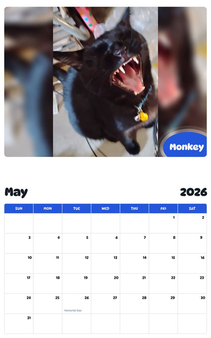 2026 - 2027 Monkey - Pawidols Pet Calendar