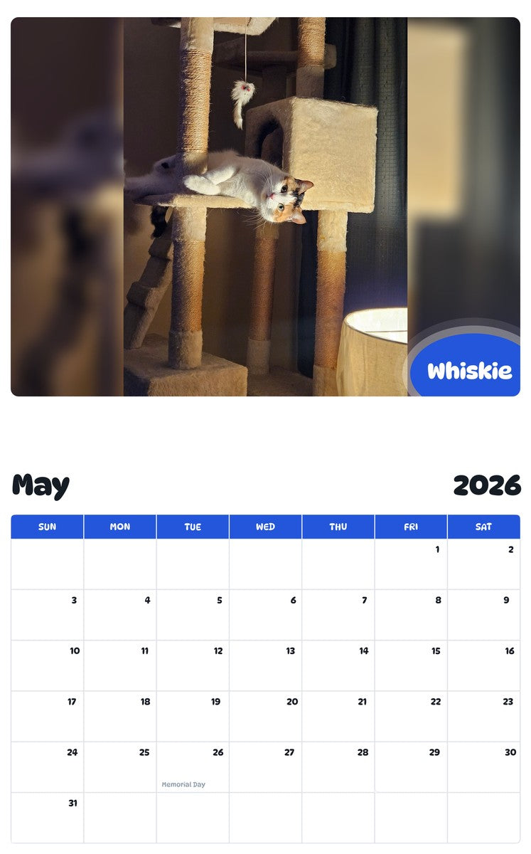 2026 - 2027 Whiskie - Pawidols Pet Calendar