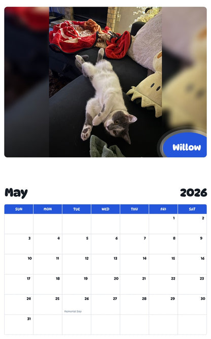 2026 - 2027 Willow - Pawidols Pet Calendar