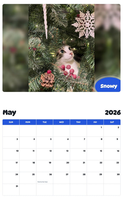 2026 - 2027 Snowy - Pawidols Pet Calendar