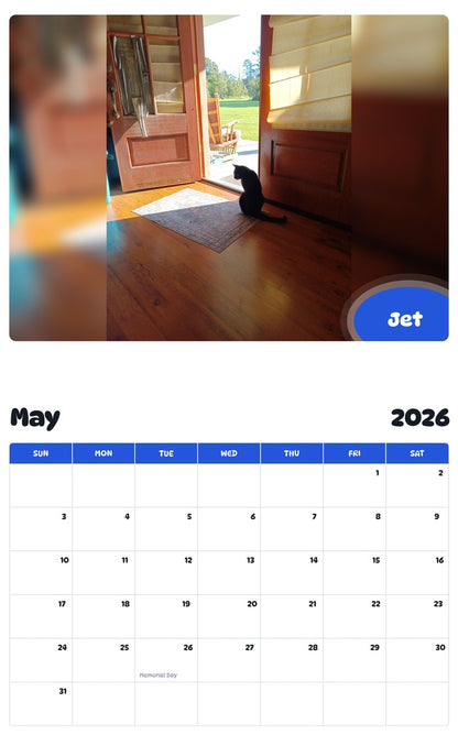 2026 - 2027 Jet - Pawidols Pet Calendar