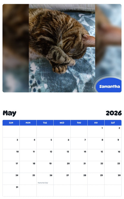 2026 - 2027 Samantha - Pawidols Pet Calendar