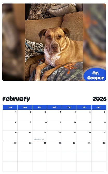 October 2025 - September 2026 Mr. Cooper - Pawidols Pet Calendar