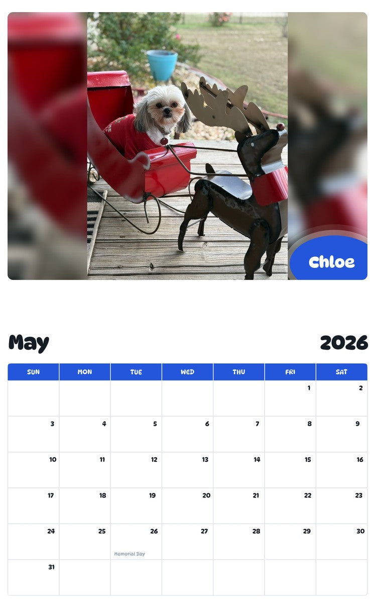 2026 - 2027 Chloe - Pawidols Pet Calendar
