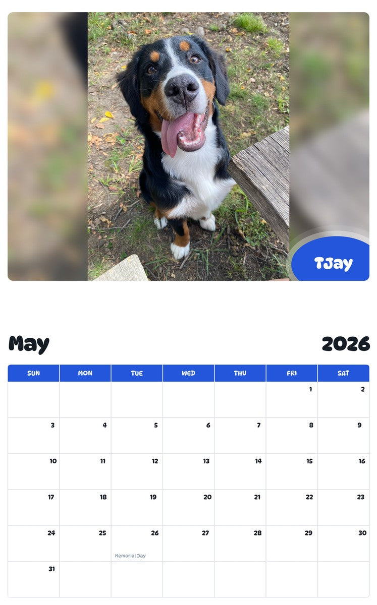 2026 - 2027 TJay - Pawidols Pet Calendar