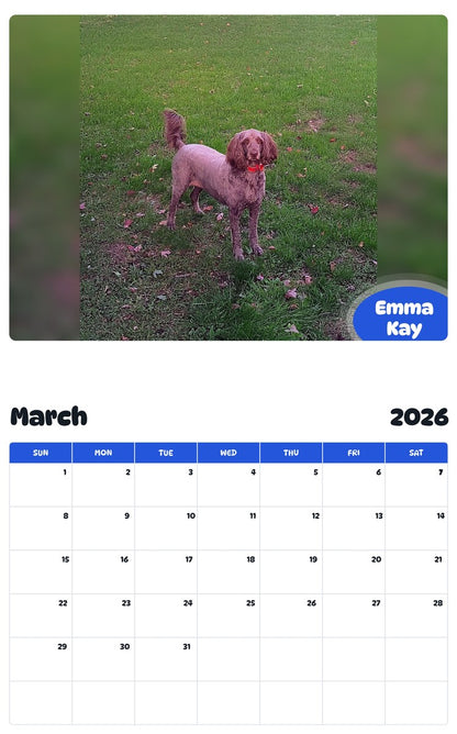 November 2025 - October 2026 Emma Kay - Pawidols Pet Calendar