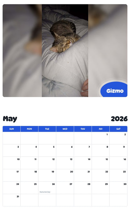 2026 - 2027 Gizmo - Pawidols Pet Calendar