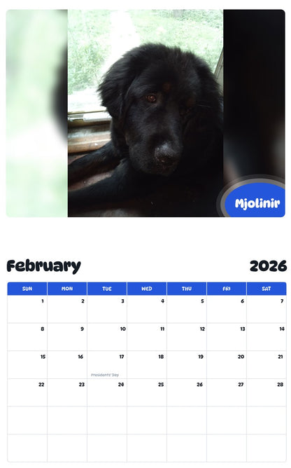 October 2025 - September 2026 Mjolinir - Pawidols Pet Calendar
