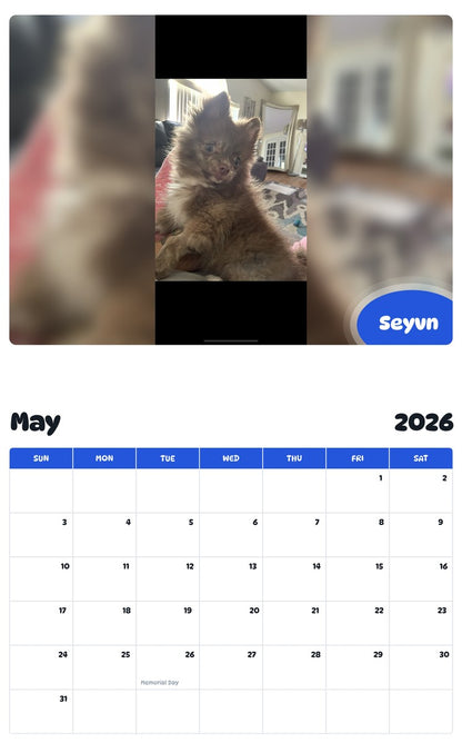 2026 - 2027 Seyvn - Pawidols Pet Calendar