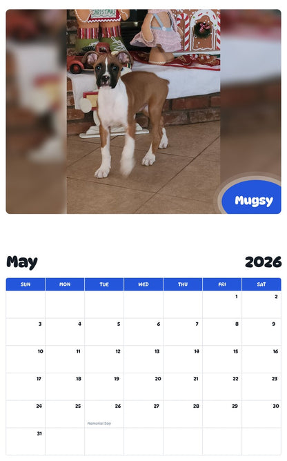 2026 - 2027 Mugsy - Pawidols Pet Calendar