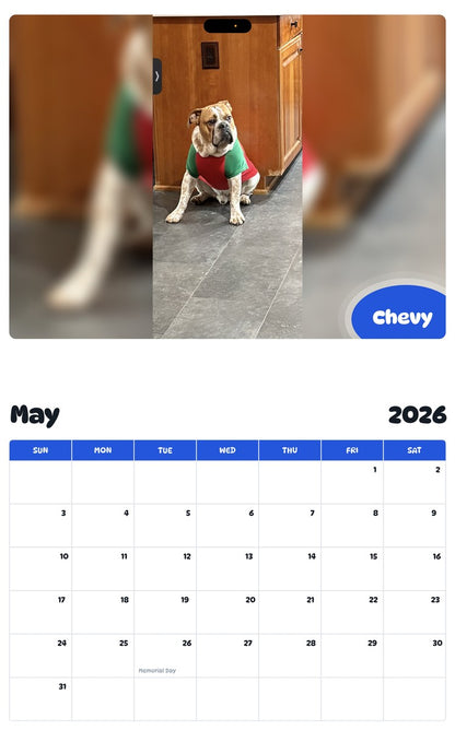 2026 - 2027 Chevy - Pawidols Pet Calendar