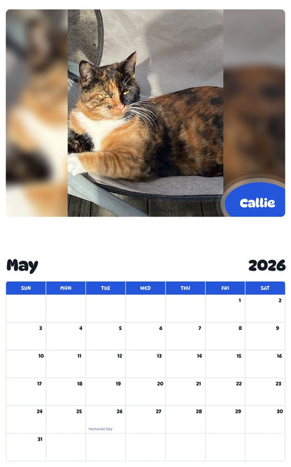 2026 - 2027 Callie - Pawidols Pet Calendar