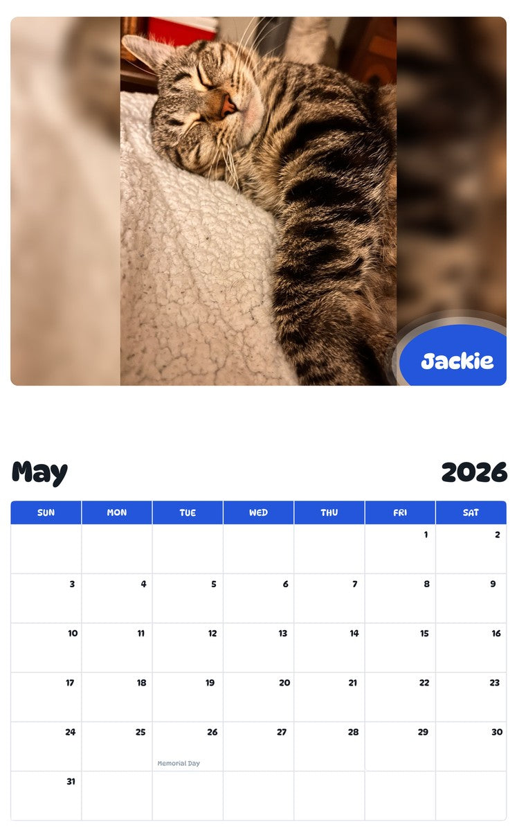 2026 - 2027 Jackie - Pawidols Pet Calendar