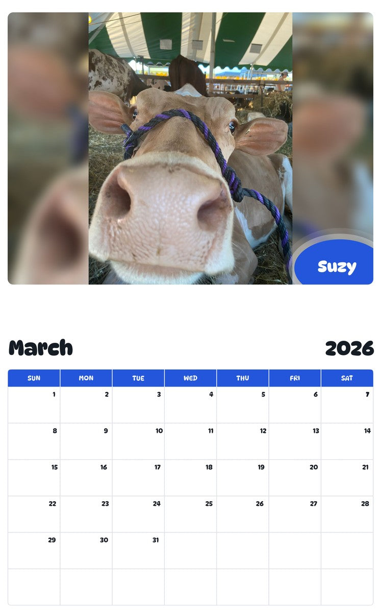 November 2025 - October 2026 Suzy - Pawidols Pet Calendar