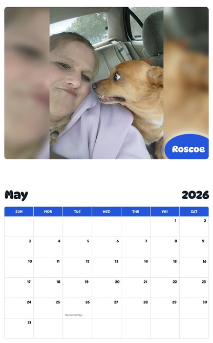 2026 - 2027 Roscoe - Pawidols Pet Calendar