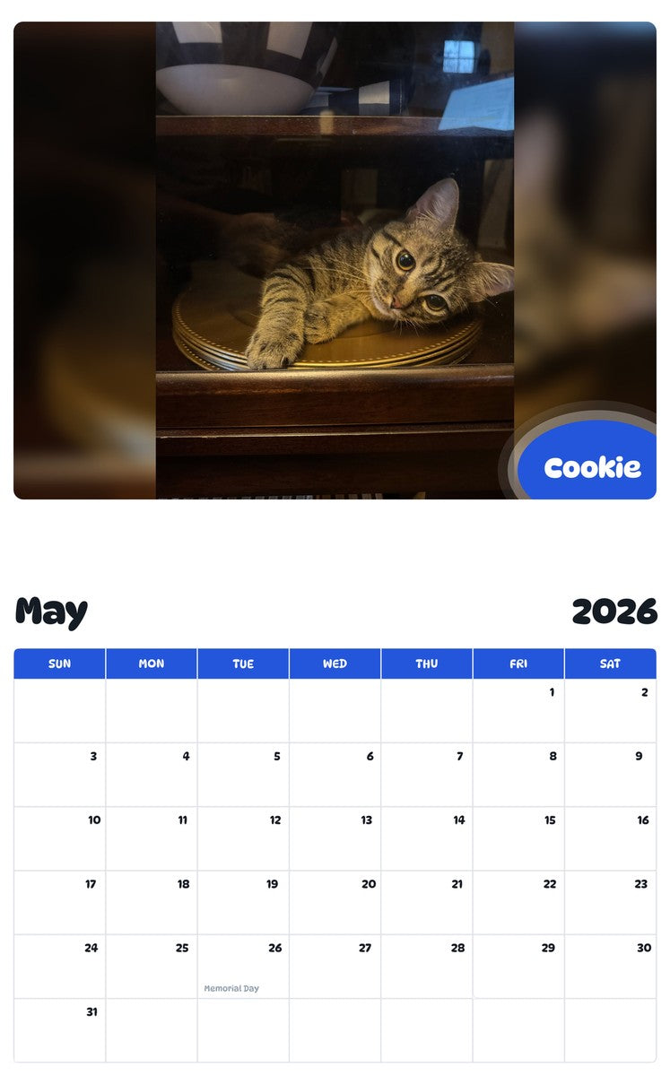 2026 - 2027 Cookie - Pawidols Pet Calendar