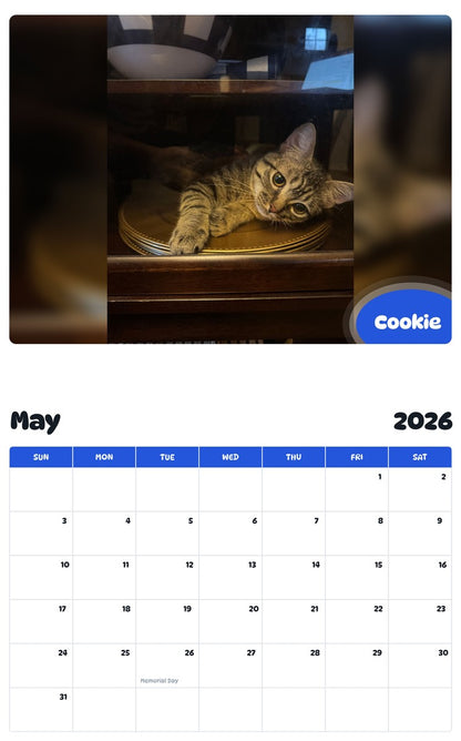 2026 - 2027 Cookie - Pawidols Pet Calendar