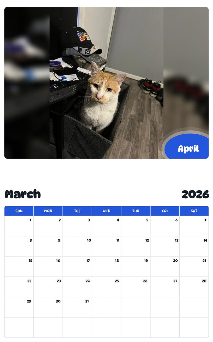 November 2025 - October 2026 April - Pawidols Pet Calendar